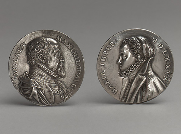 Medaglie in argento dell’imperatore Massimiliano II e dell’imperatrice Maria di Antonio Abondio