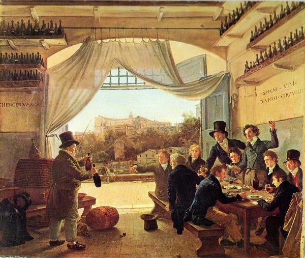 franz-catel-ludwig-baviera-taverna-spagnola-roma-1824-olio-su-tela-monaco-neue-pinakothek