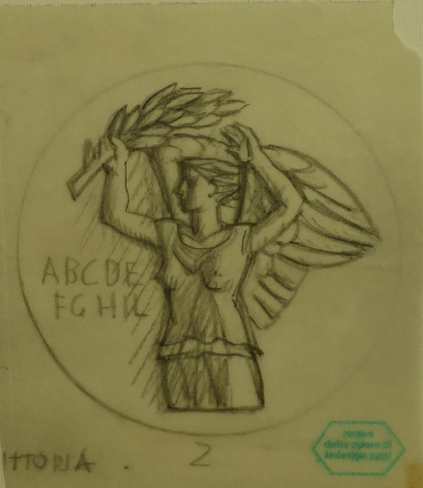 federigo-papi-bozzetto-medaglia-vittoria-disegno-matita-1940