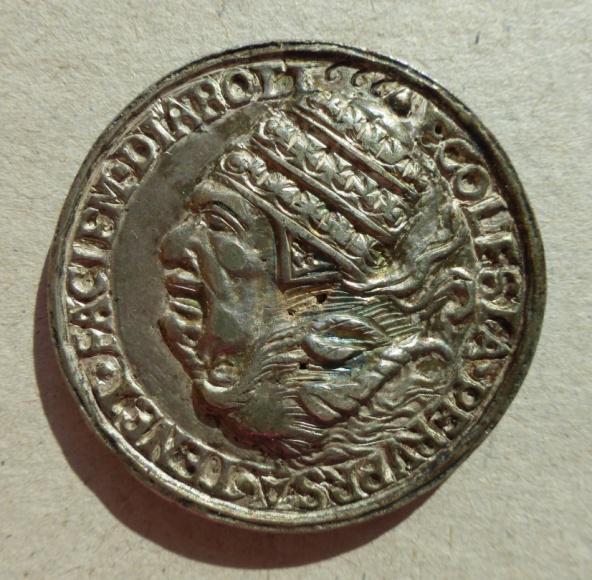 papa-demonio-666-cardinale-pagliaccio-medaglia-argento-roma-xvi-secolo