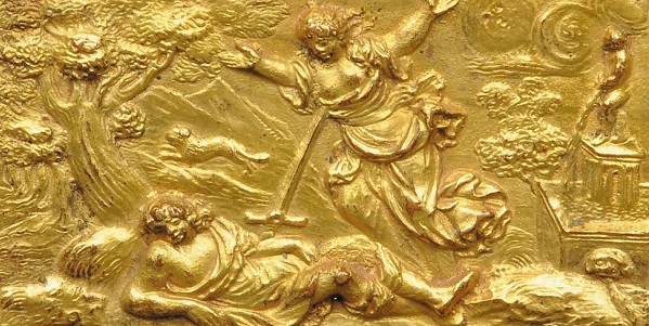 piramo-tisbe-placchetta-bronzo-dorato-sud-germania-xvii-secolo
