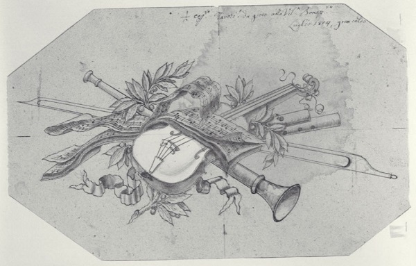 giuseppe-levati-trofeo-musicale-1804-matita-penna-acquerello-seppia-su-carta-milano-castello-sforzesco-fondo-maggiolini