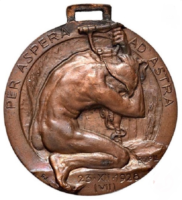 pasquale-rizzoli-medaglia-galleria-bologna-firenze-bronzo-stabilimento-stefano-johnson-milano- 1928