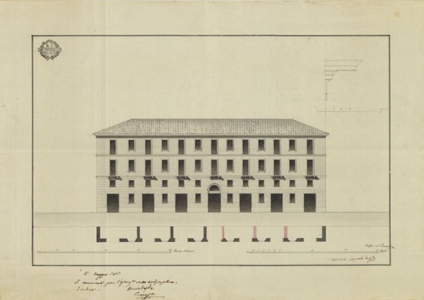 edificio-abitativo-1807-disegno-su-carta-penna-acquarello-milano-biblioteca-trivulziana