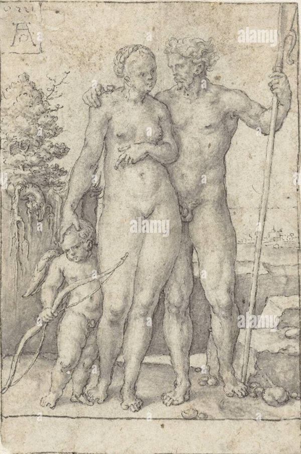 heinrich-aldegrever-paride-enone-marte-venere-1551-disegno