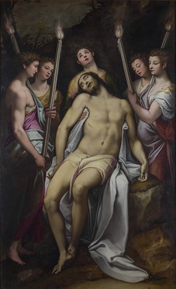 federico-zuccari-cristo-in-pietà-con-angeli-olio-su-tela-roma-galleria-borghese